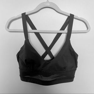 Lululemon Sports Bra Black Longline w Mesh Size 10